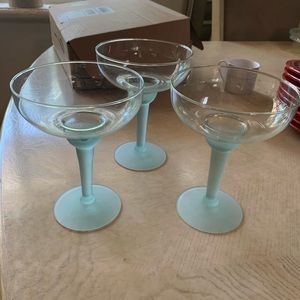 3 margarita glasses